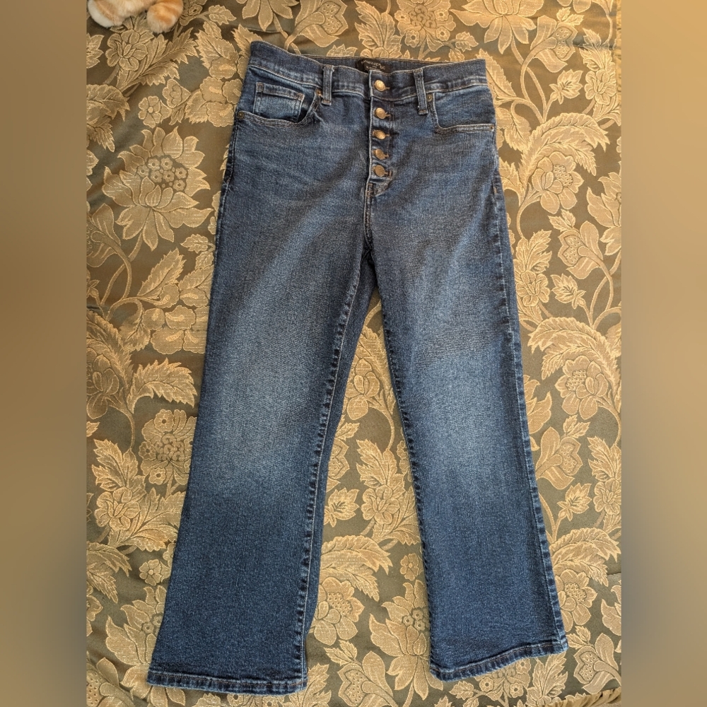 Banana Republic Women's Cropped Boot Cut Button Fly Jeans